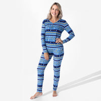 Hanukkah Fair Isle Bamboo Women's Pajama Set