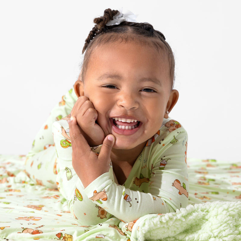 Capybara Boba Bamboo Sherpa Blanket