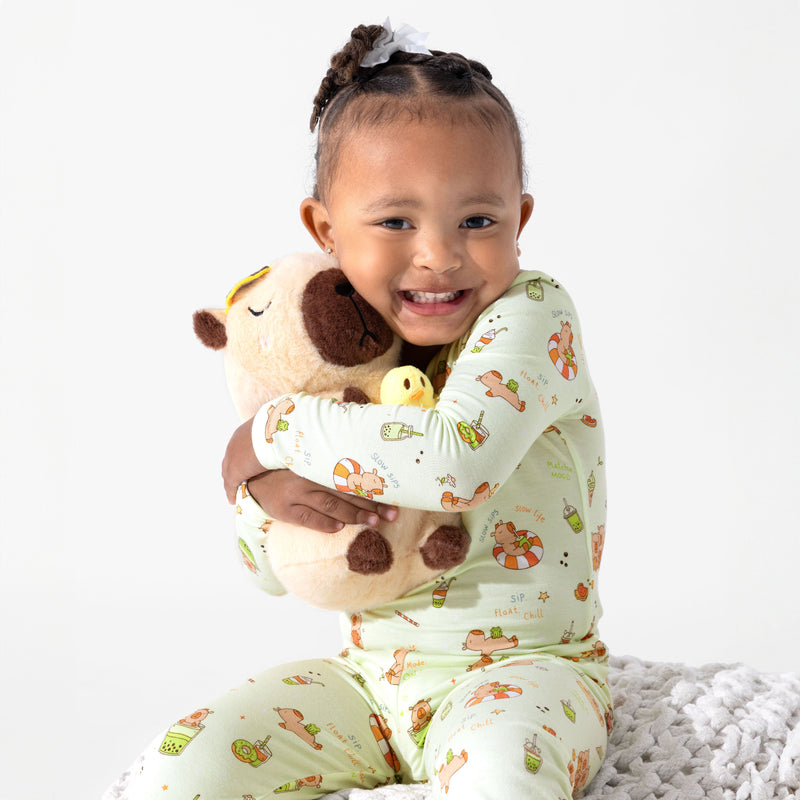 Capybara Boba Bamboo Kids Pajamas