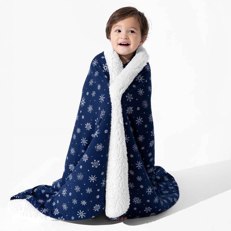 Snowflake Bamboo Sherpa Blanket