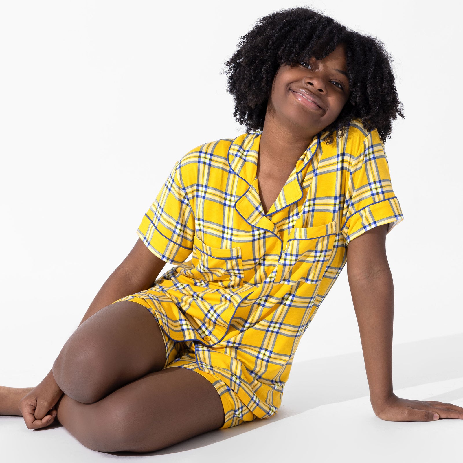 Clueless Total Betty Plaid Bamboo Women's Pajama Short Set