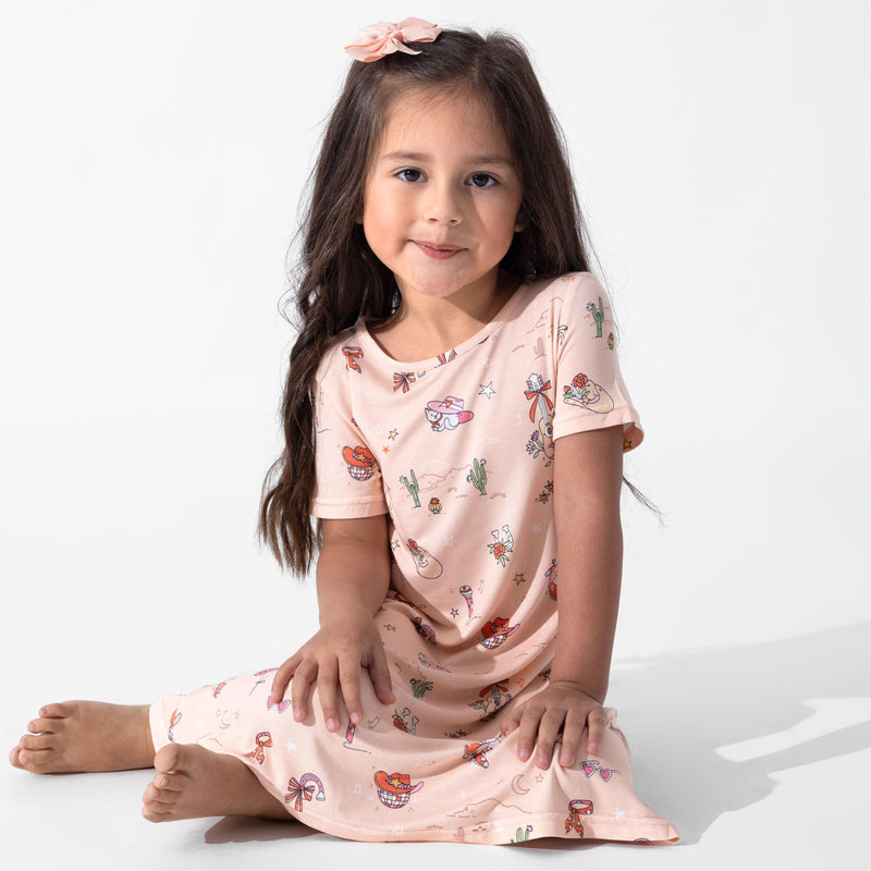 Cowgirl Bamboo Girls' Short Sleeve Dress