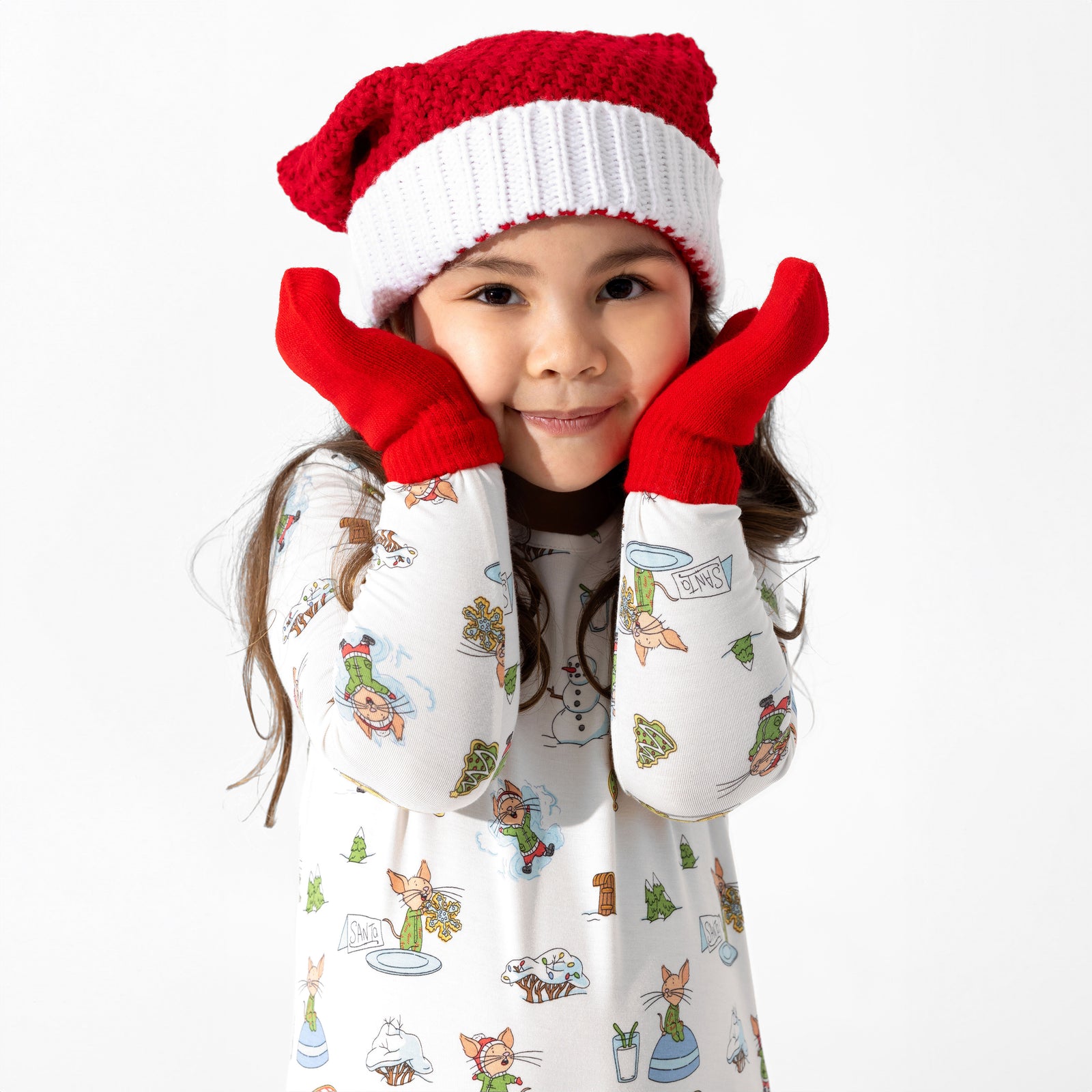 If You Give A Mouse A Cookie Christmas Bamboo Girls' Long Sleeve Dress