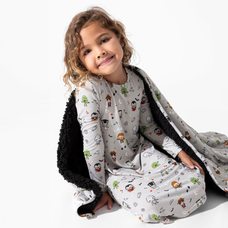 Little Monsters Bamboo Girls' Long Sleeve Dress
