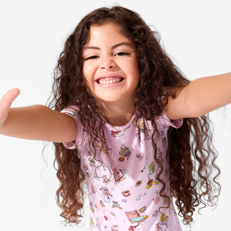 Tea Party Bamboo Girls' Short Sleeve Dress