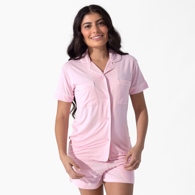 Blush Pink Bamboo Women's Pajama Short Set