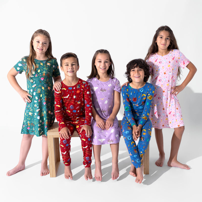 Patterned Pyjamas Kids House Pride Bamboo Kids Pajamas – Soft, Magical Comfort for All Houses ...