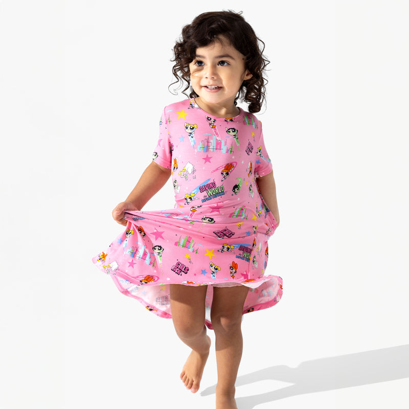 Powerpuff Girls Bamboo Girls' Short Sleeve Dress