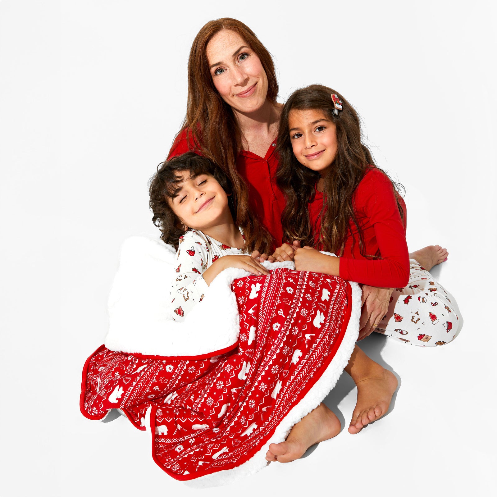 Polar Isle Red Bamboo Sherpa Blanket