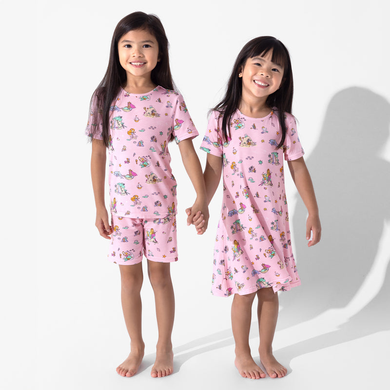Mermaid Lagoon Bamboo Girls' Short Sleeve Dress