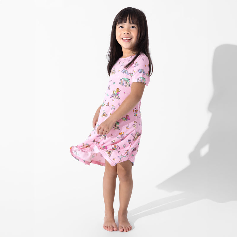 Mermaid Lagoon Bamboo Girls' Short Sleeve Dress