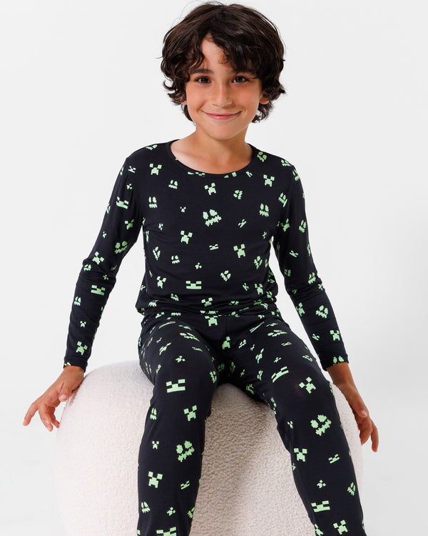 Minecraft: Creeper Halloween Bamboo Kids Pajamas