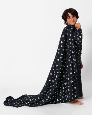 Minecraft: Creeper Halloween Bamboo Sherpa Blanket