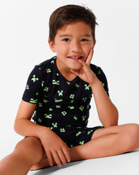 Minecraft: Creeper Halloween Bamboo Kids Pajama Short Set