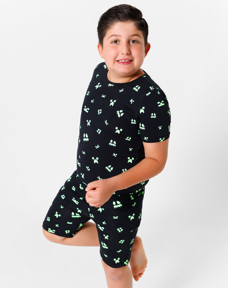 Minecraft: Creeper Halloween Bamboo Kids Pajama Short Set