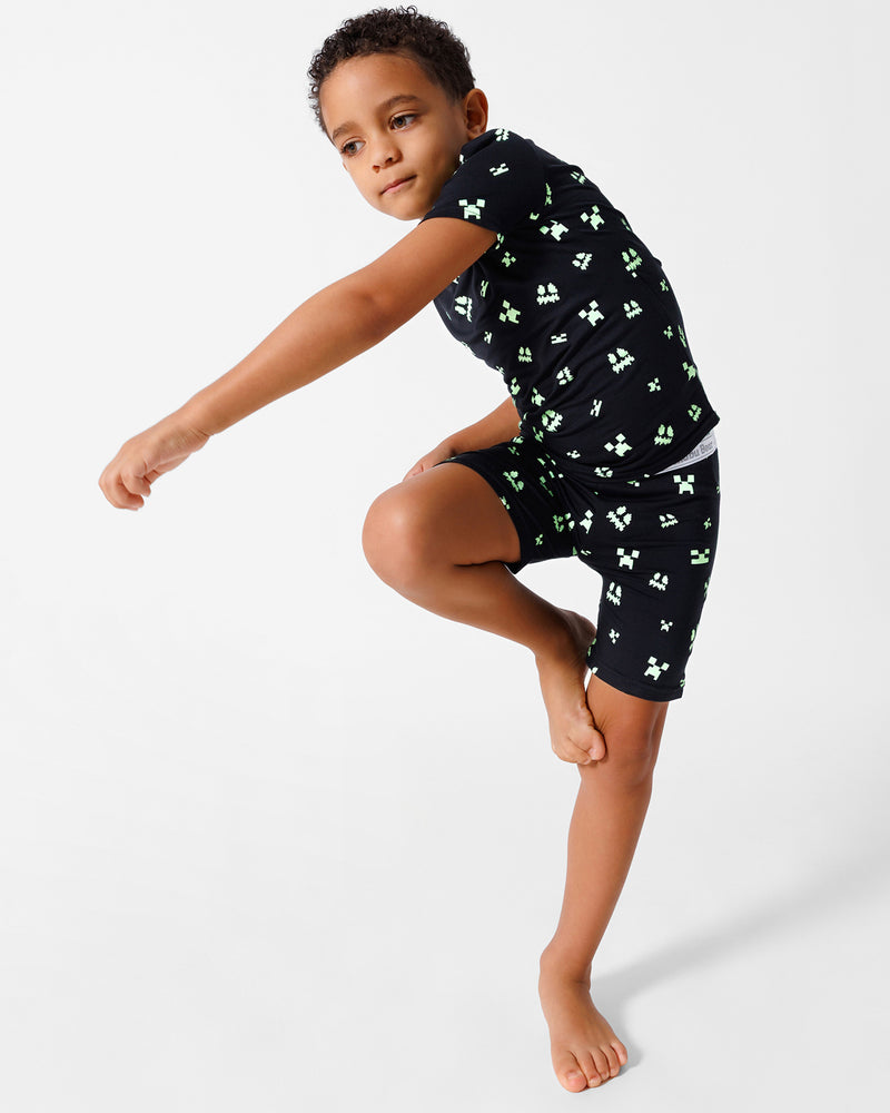 Minecraft: Creeper Halloween Bamboo Kids Pajama Short Set