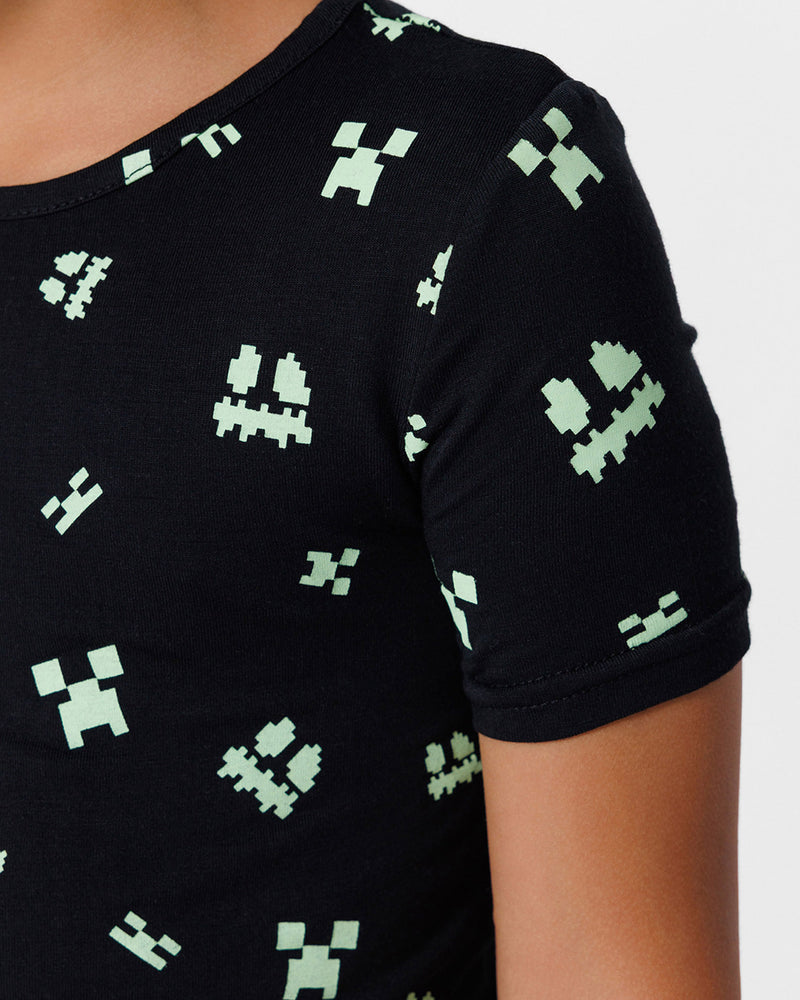 Minecraft: Creeper Halloween Bamboo Kids Pajama Short Set
