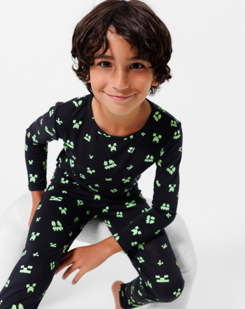 Minecraft: Creeper Halloween Bamboo Kids Pajamas