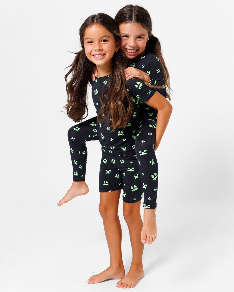 Minecraft: Creeper Halloween Bamboo Kids Pajama Short Set