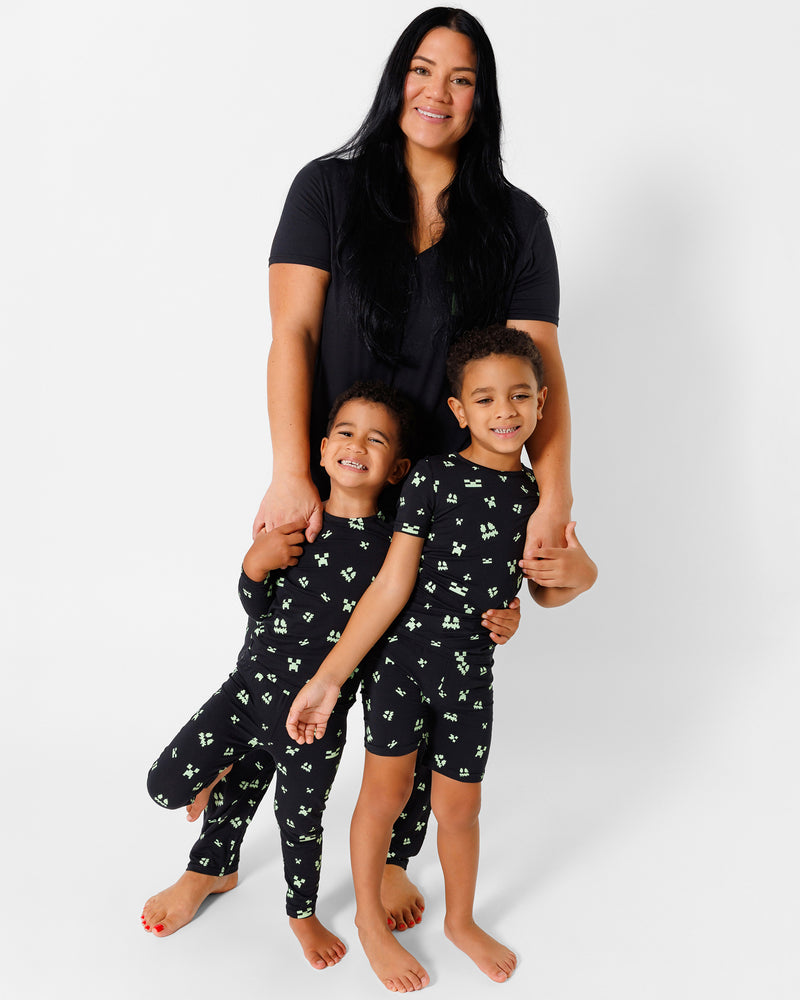 Minecraft: Creeper Halloween Bamboo Kids Pajama Short Set