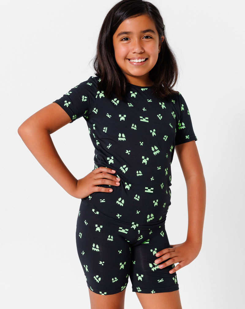 Minecraft: Creeper Halloween Bamboo Kids Pajama Short Set