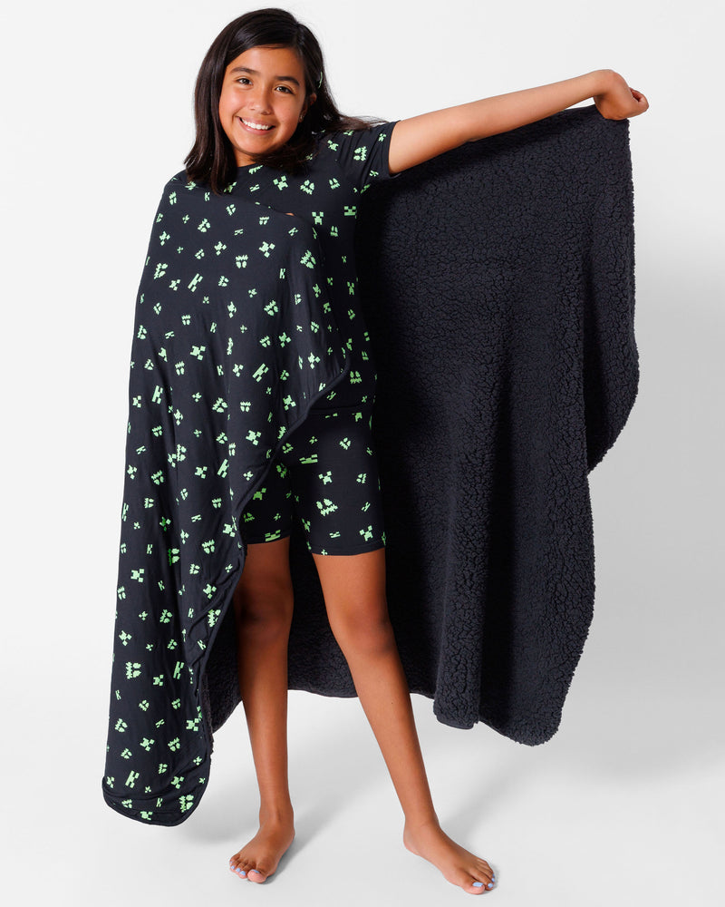 Minecraft: Creeper Halloween Bamboo Sherpa Blanket