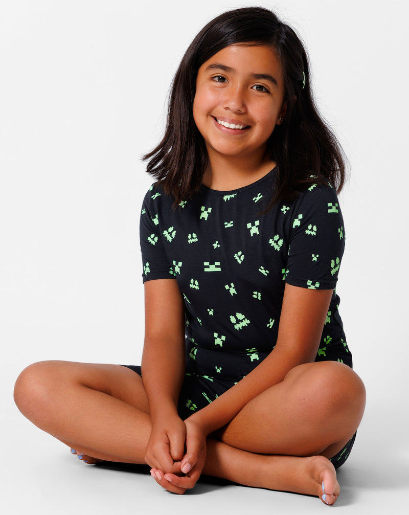Minecraft: Creeper Halloween Bamboo Kids Pajama Short Set