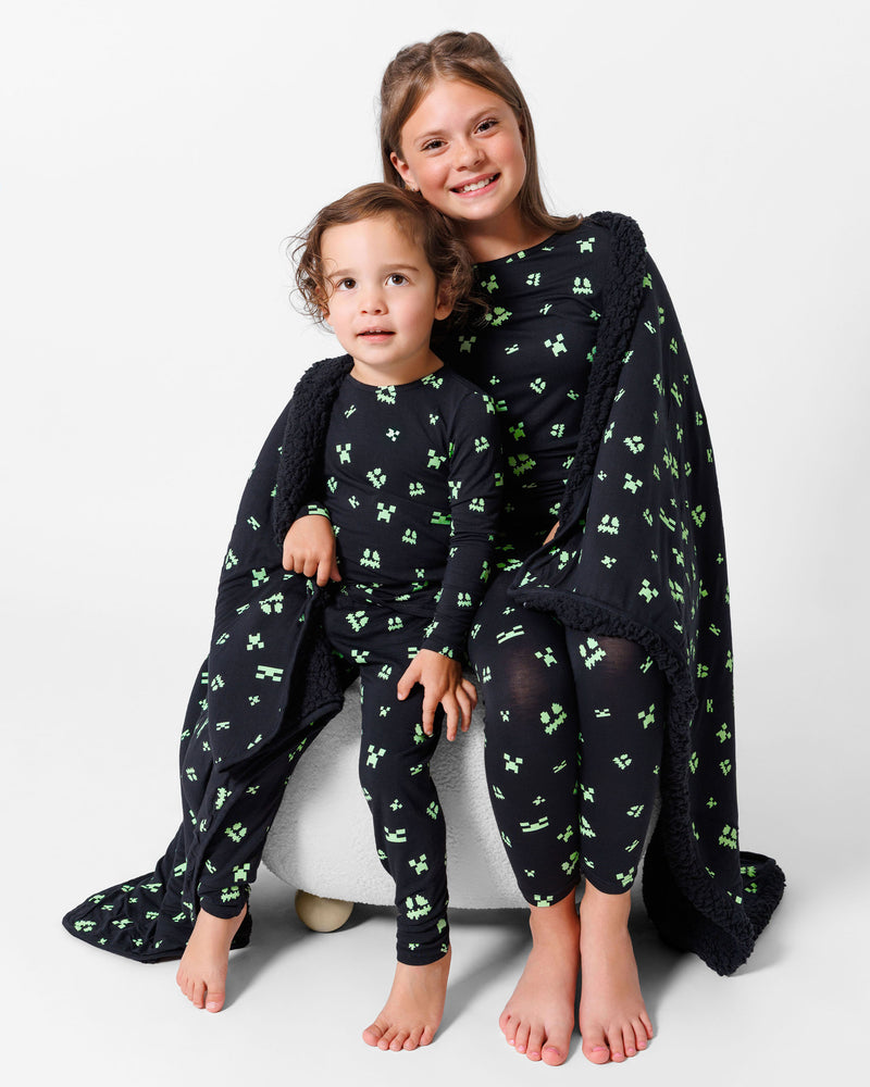 Minecraft: Creeper Halloween Bamboo Sherpa Blanket
