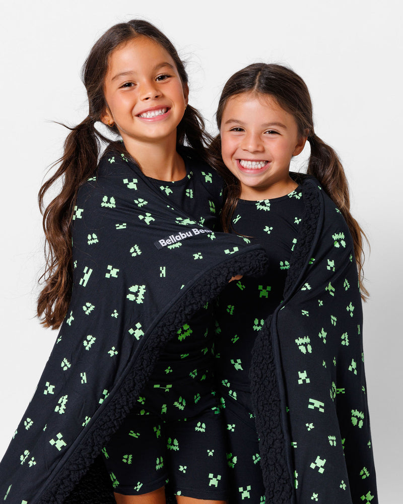 Minecraft: Creeper Halloween Bamboo Sherpa Blanket