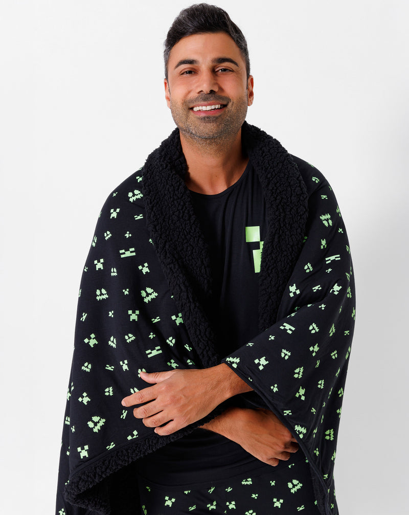 Minecraft: Creeper Halloween Bamboo Sherpa Blanket