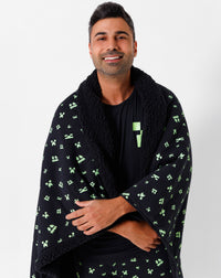 Minecraft: Creeper Halloween Bamboo Sherpa Blanket