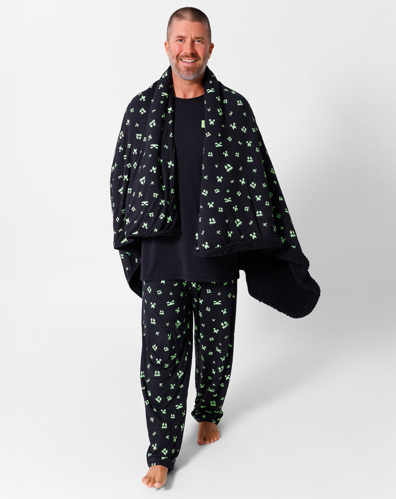 Minecraft: Creeper Halloween Bamboo Sherpa Blanket