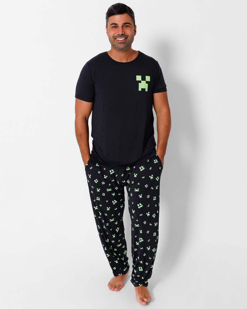 Minecraft: Creeper Halloween Bamboo Men's Pajama Set