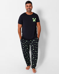 Minecraft: Creeper Halloween Bamboo Men's Pajama Set