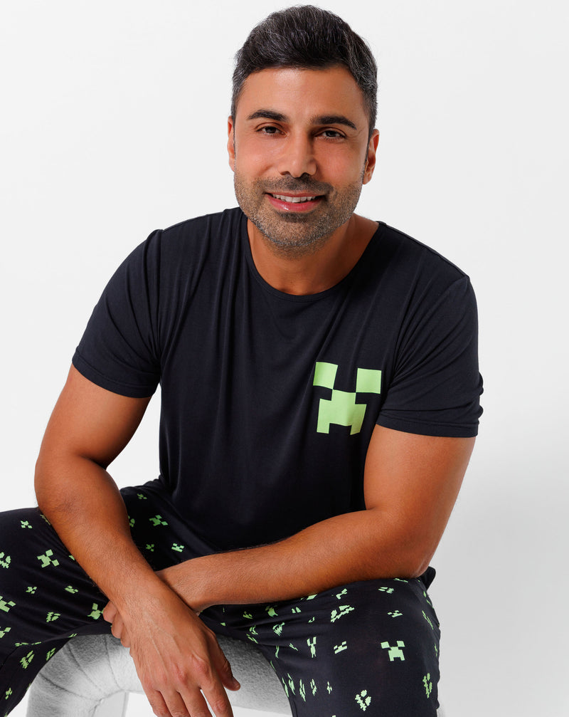 Minecraft: Creeper Halloween Bamboo Men's Pajama Set