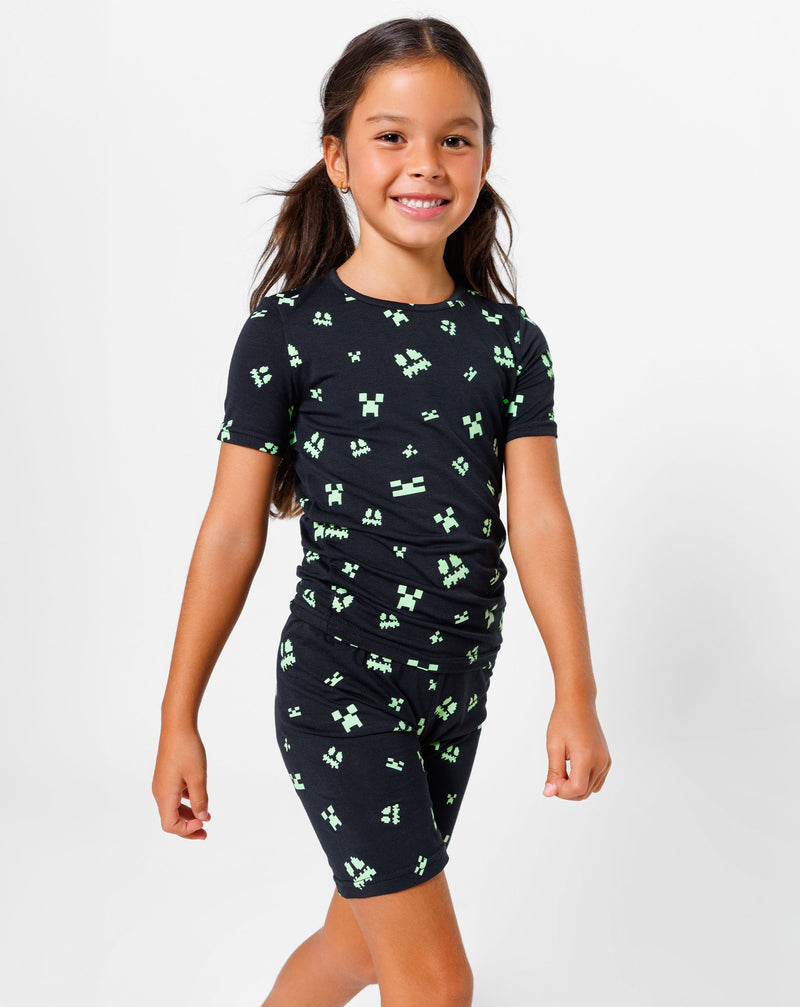 Minecraft: Creeper Halloween Bamboo Kids Pajama Short Set