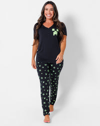 Minecraft: Creeper Halloween Bamboo Women's Pajama Set