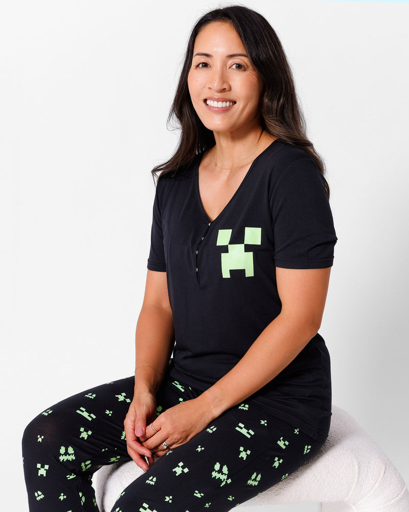 Minecraft: Creeper Halloween Bamboo Women's Pajama Set