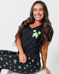 Minecraft: Creeper Halloween Bamboo Women's Pajama Set