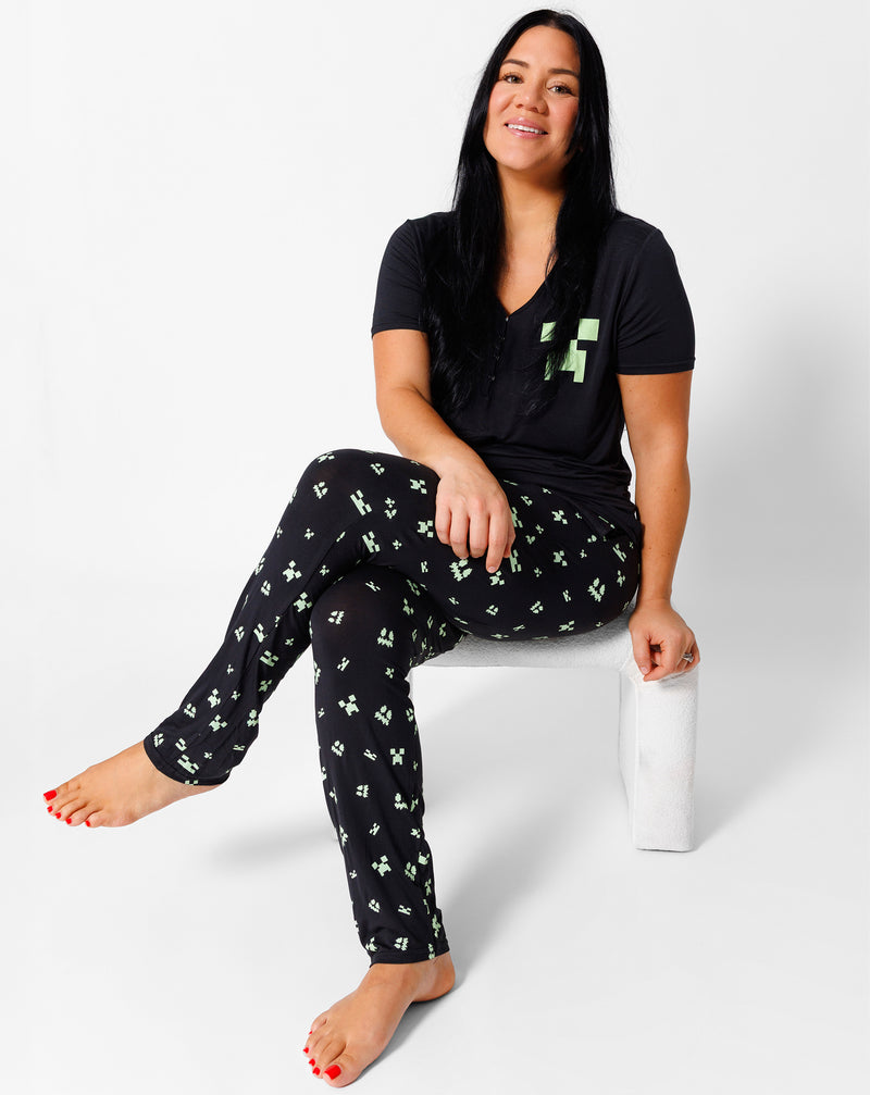 Minecraft: Creeper Halloween Bamboo Women's Pajama Set