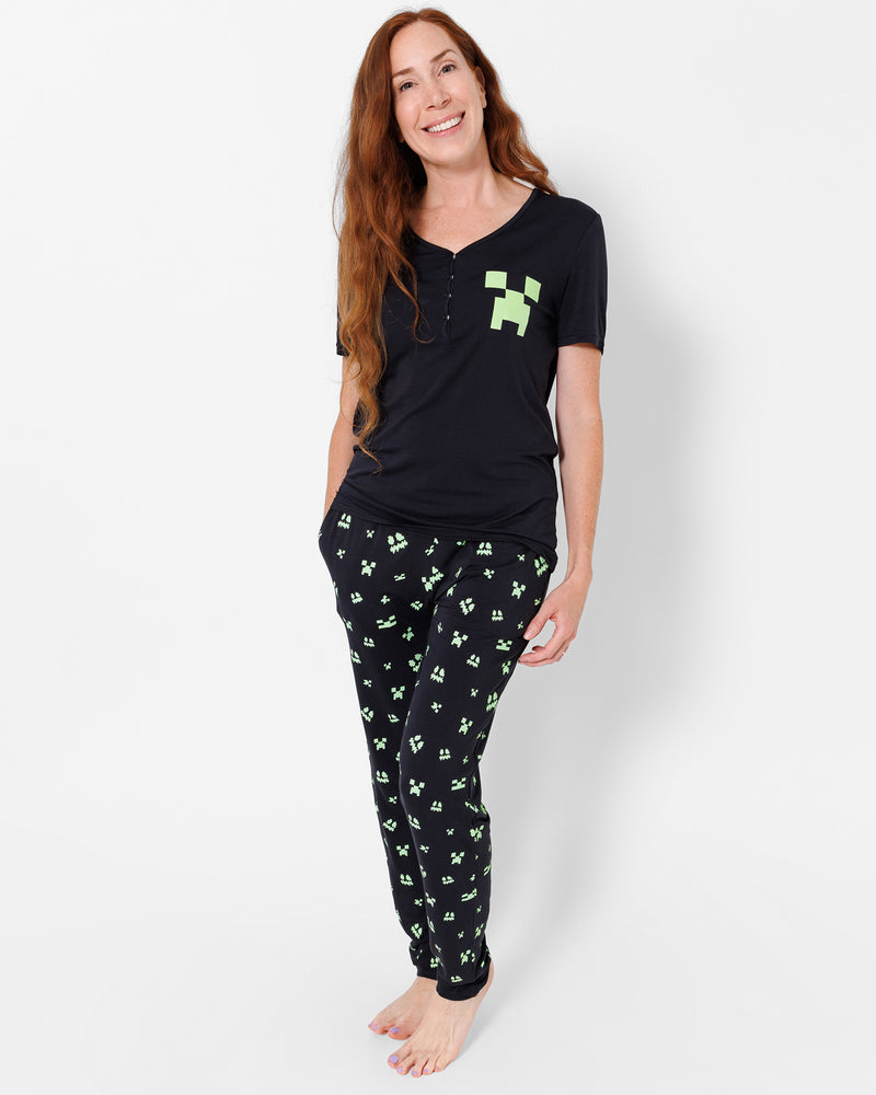 Minecraft: Creeper Halloween Bamboo Women's Pajama Set