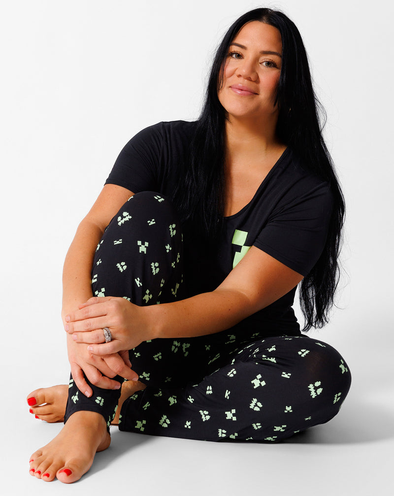 Minecraft: Creeper Halloween Bamboo Women's Pajama Set