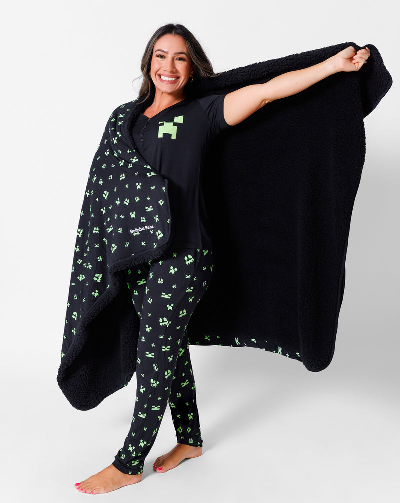 Minecraft: Creeper Halloween Bamboo Sherpa Blanket