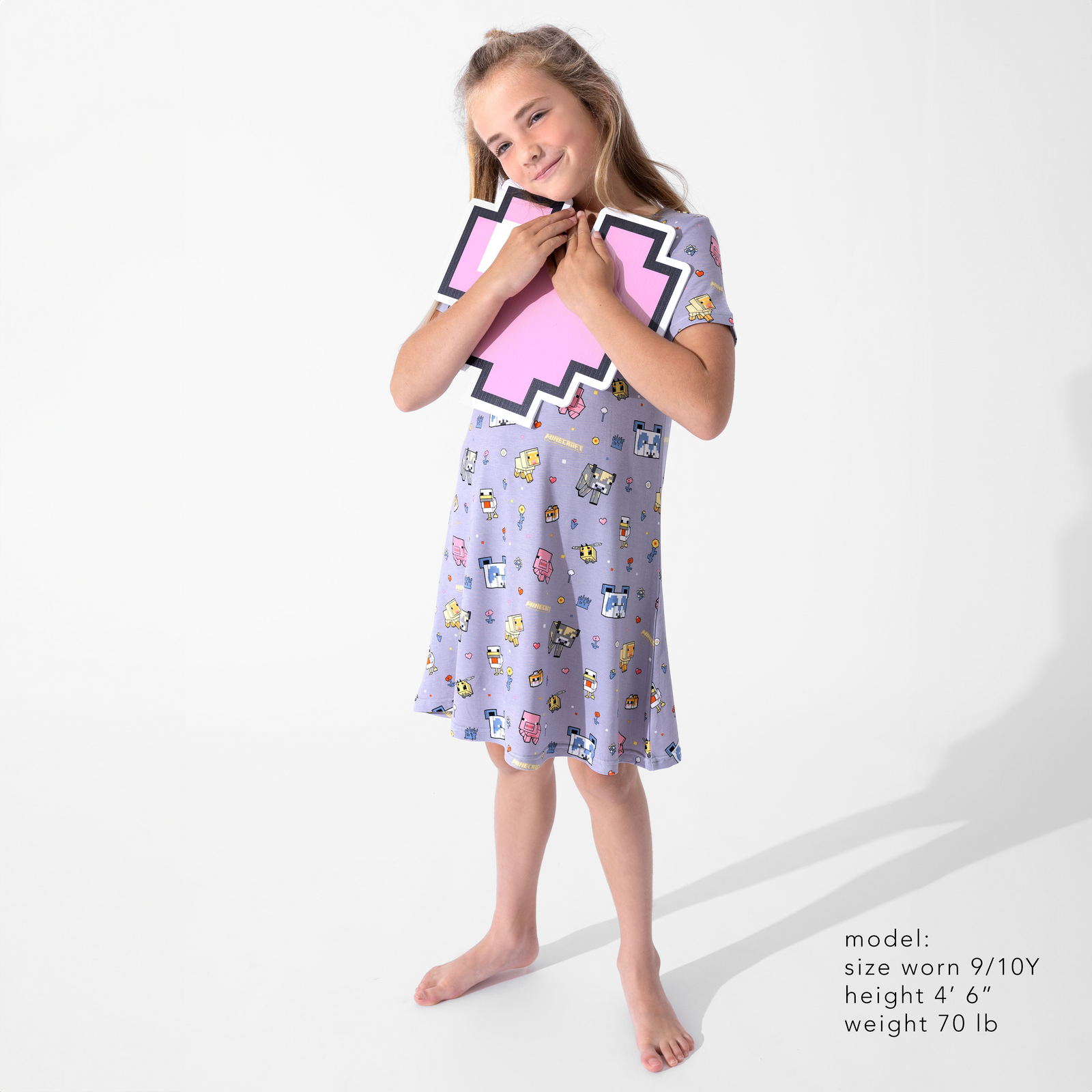 Minecraft Pixel Pals Bamboo Girls' Short Sleeve Dress