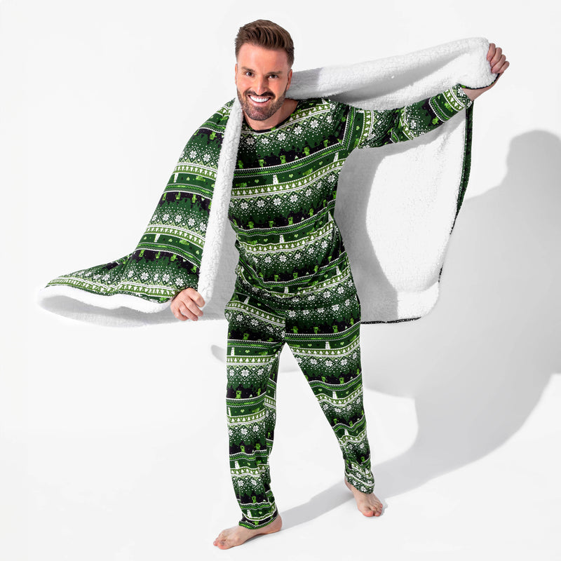 Minecraft Creeper Holiday Bamboo Men's Pajama Set