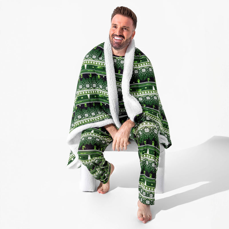 Minecraft: Creeper Holiday Bamboo Men's Pajama Set