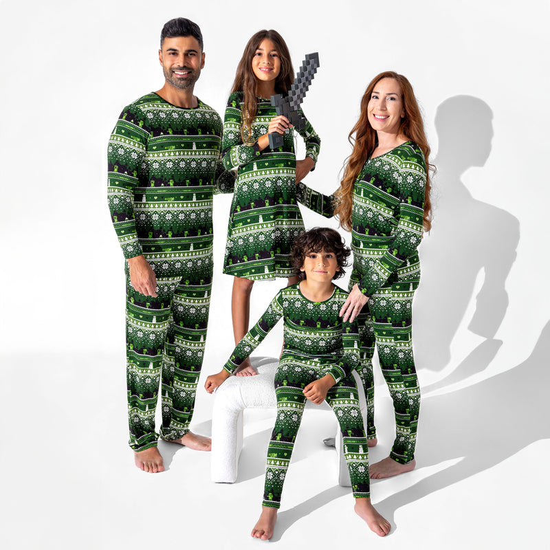 Minecraft Creeper Holiday Bamboo Kids Pajamas