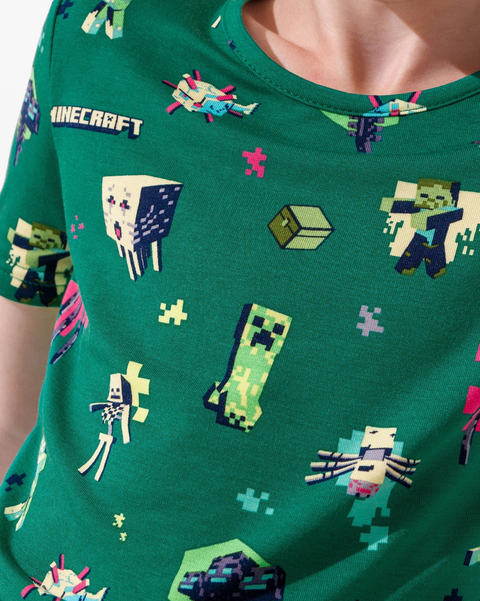 Minecraft: Midnight Mobs Bamboo Kids Pajama Short Set