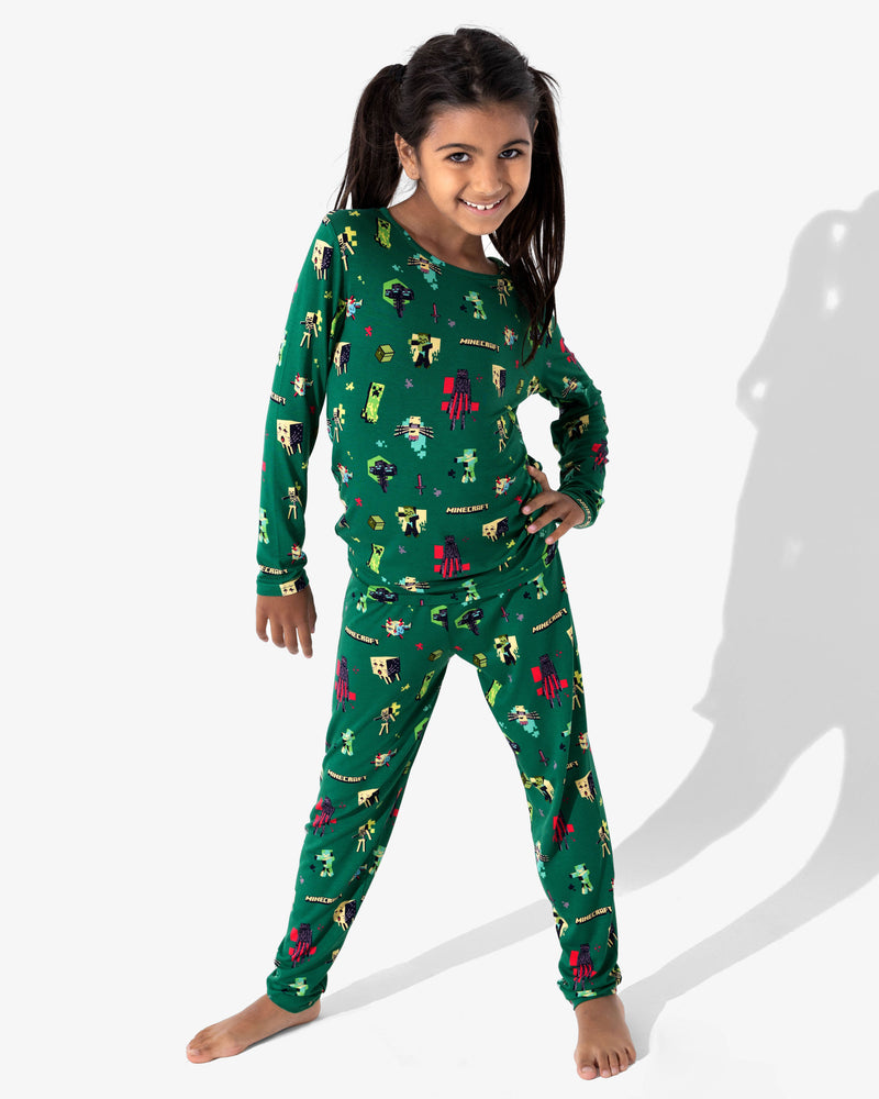 Minecraft: Midnight Mobs Bamboo Kids Pajamas