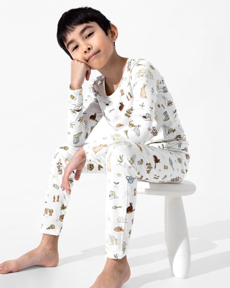 Bunny Garden Bamboo Kids Pajamas